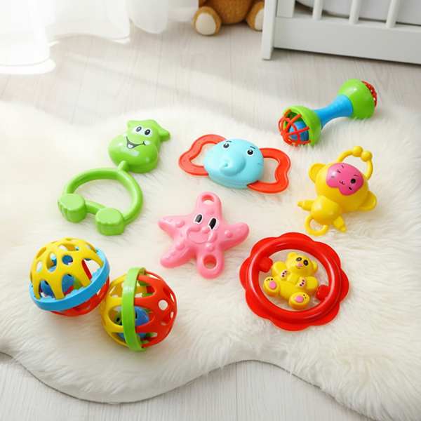 5 Pcs Rattle + Ball + Dumbbell